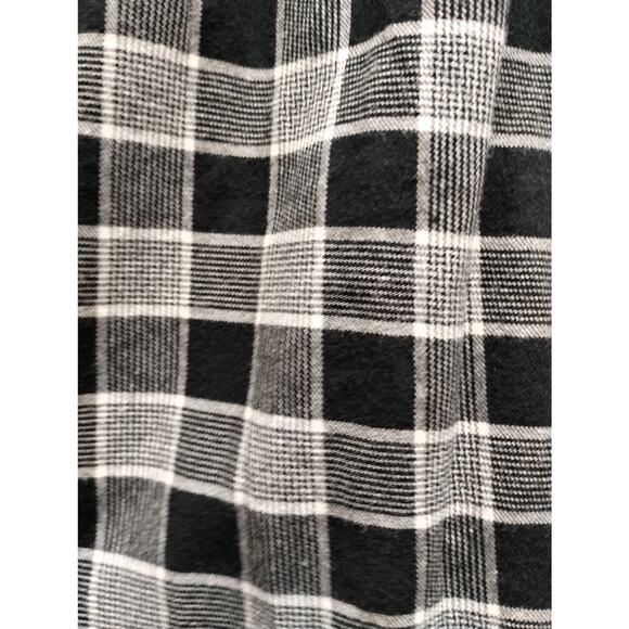 Knox Rose Size Large Black White Check On or Off Shoulder 3/4 Sleeve Peasant Top - Picture 2 of 6